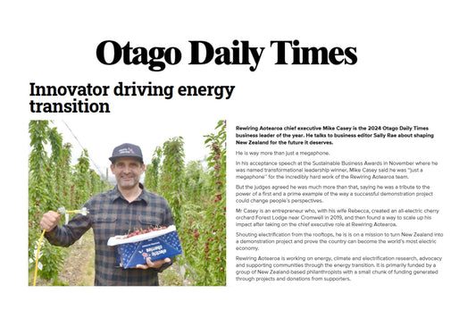 Electric Cherries in the ODT: Driving New Zealand’s Energy Transition